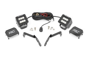 Chevrolet Silverado 3500 HD LED Light Kit - Rough Country - Ditch Mount - Black - '07-'14